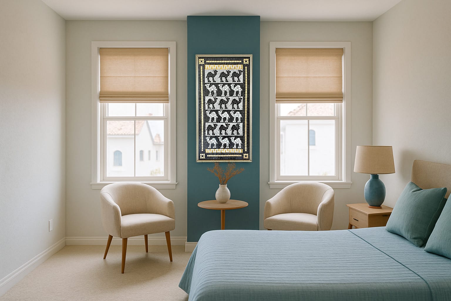Camels in a bedroom
